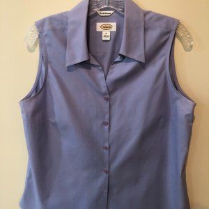 Crisp sleeveless blouse in lovely lavendar